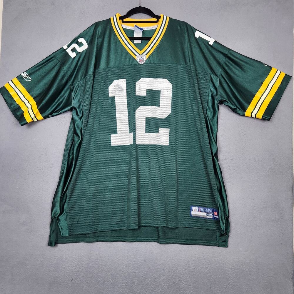 Green Bay Packers Jersey Mens 4XL NFL Football Aaron Rodgers 12 Reebok On Field